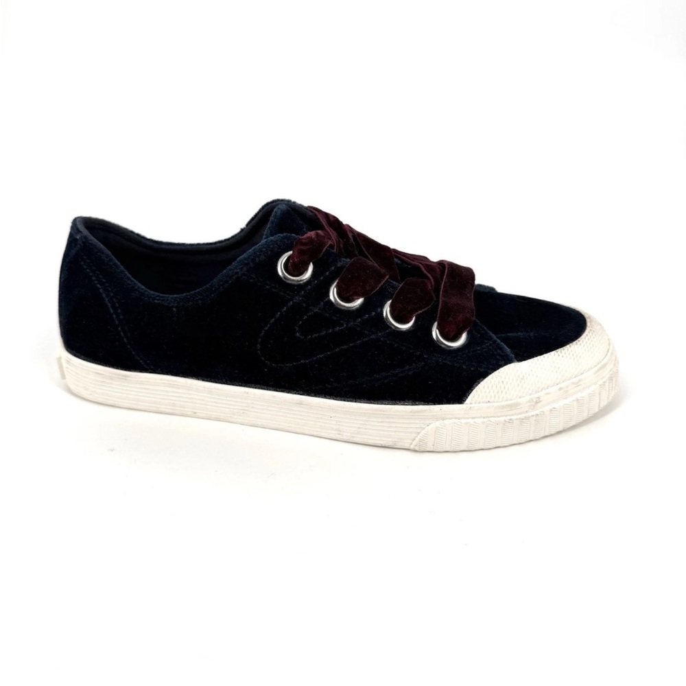 Tretorn Marley Velvet Sneakers Womens Size 6 Navy Burgundy Lace-up Shoes